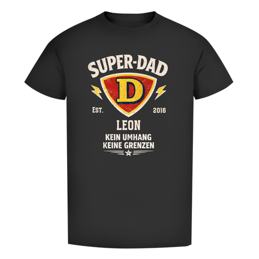 Herren T-Shirt - "Super-Dad" - EST.  Jahreszahl / Namen