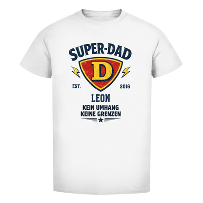 Herren T-Shirt - "Super-Dad" - EST.  Jahreszahl / Namen