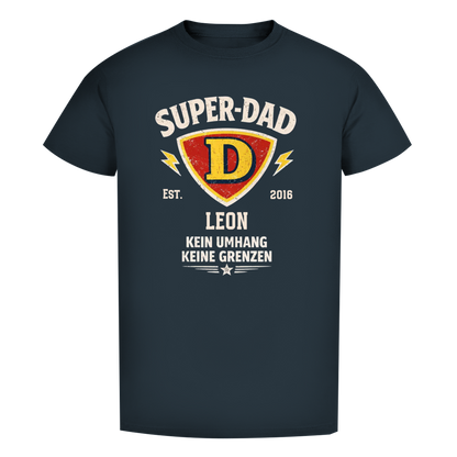 Herren T-Shirt - "Super-Dad" - EST.  Jahreszahl / Namen