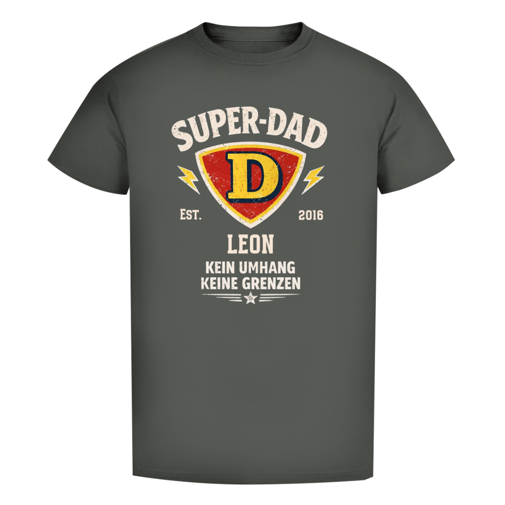 Herren T-Shirt - "Super-Dad" - EST.  Jahreszahl / Namen