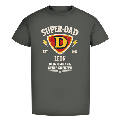 Herren T-Shirt - "Super-Dad" - EST.  Jahreszahl / Namen