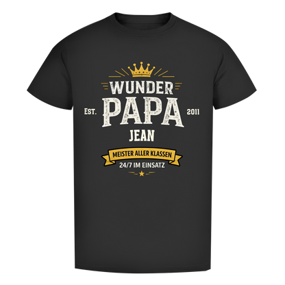 Herren T-Shirt - "Wunder Papa" - EST.  Jahreszahl / Namen