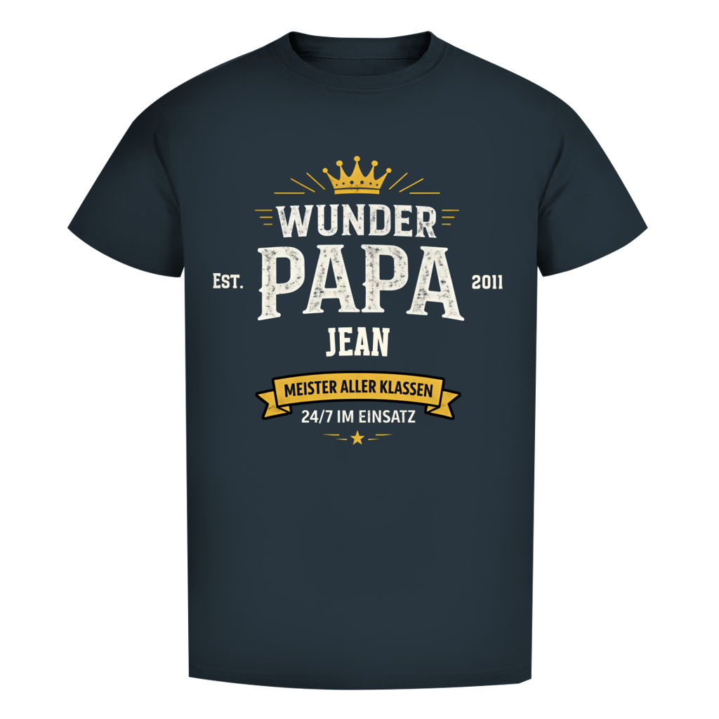 Herren T-Shirt - "Wunder Papa" - EST.  Jahreszahl / Namen
