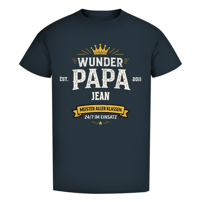 Herren T-Shirt - "Wunder Papa" - EST.  Jahreszahl / Namen
