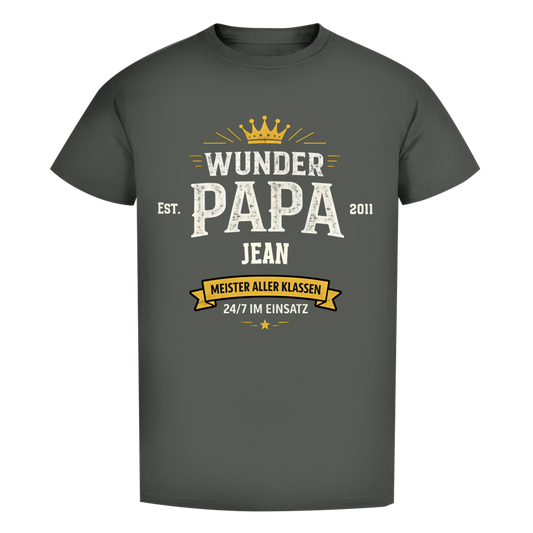 Herren T-Shirt - "Wunder Papa" - EST.  Jahreszahl / Namen