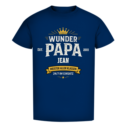 Herren T-Shirt - "Wunder Papa" - EST.  Jahreszahl / Namen