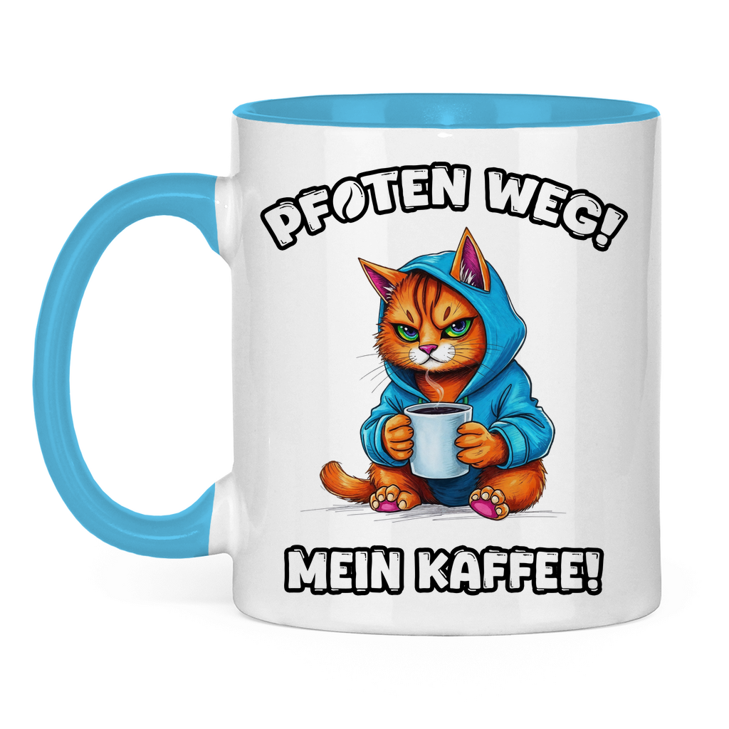 Tasse zweifarbig - Pfoten weg! Mein Kaffee!
