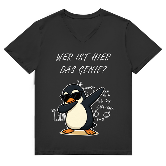 Unisex Premium V-Neck T-Shirt - Wer ist hier das Genie?