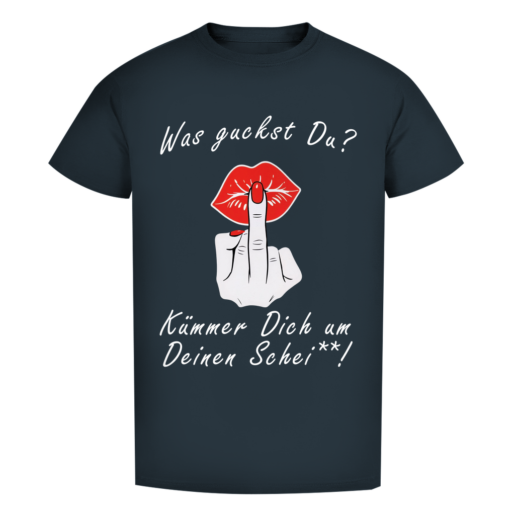 Unisex Premium T-Shirt - Was guckst Du - Kümmer Dich um Deinen Schei**