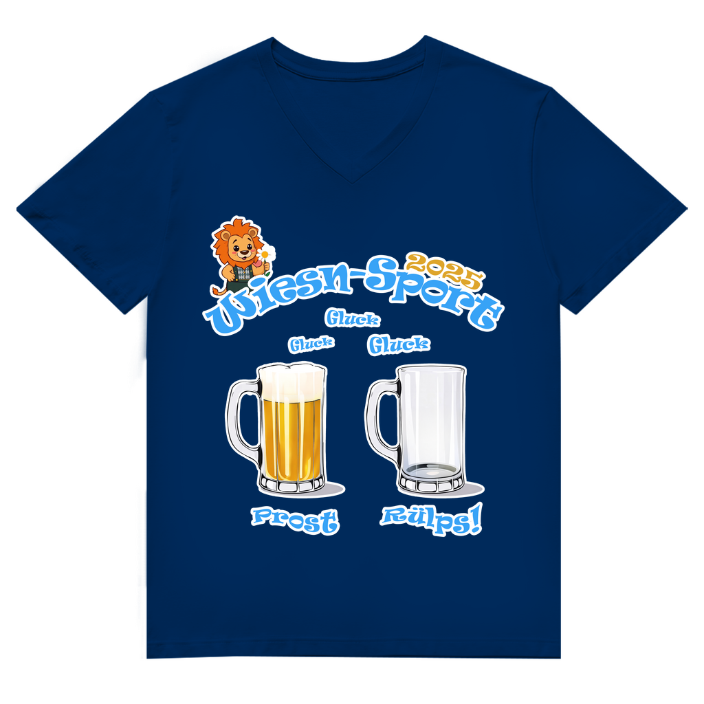 Unisex Premium V-Neck T-Shirt - Wiesn-Sport 2025 - Gluck, gluck, gluck