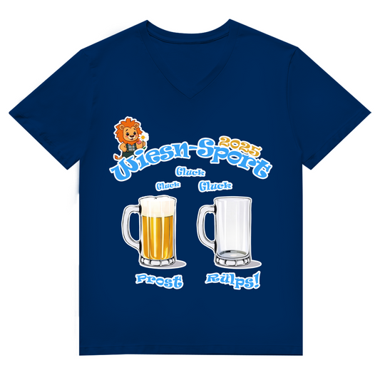 Unisex Premium V-Neck T-Shirt - Wiesn-Sport 2025 - Gluck, gluck, gluck