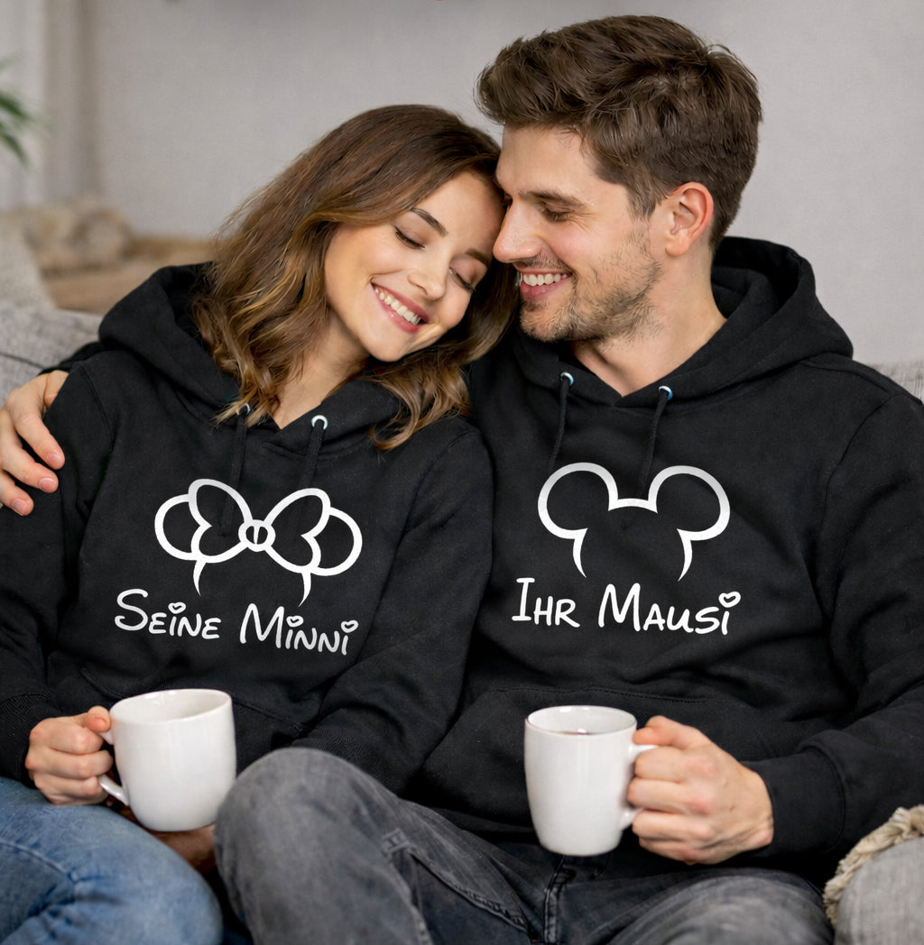 Seine Minni/Ihr Mausi (Frontprint) - Partnerlook Hoodies