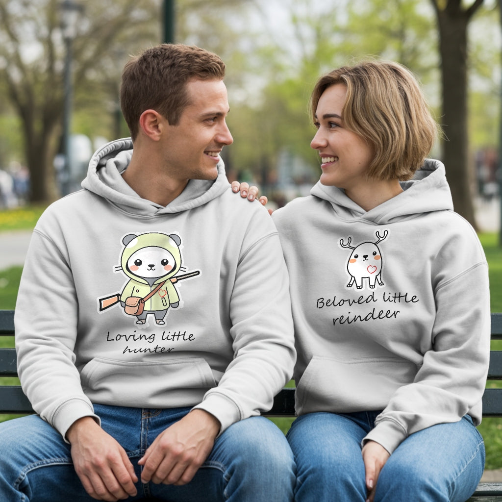 Verliebter Jäger - verliebtes Rentier - Kuschel Hoodie Bündel (BIG)