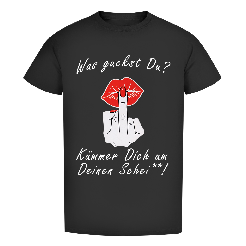 Unisex Premium T-Shirt - Was guckst Du - Kümmer Dich um Deinen Schei**