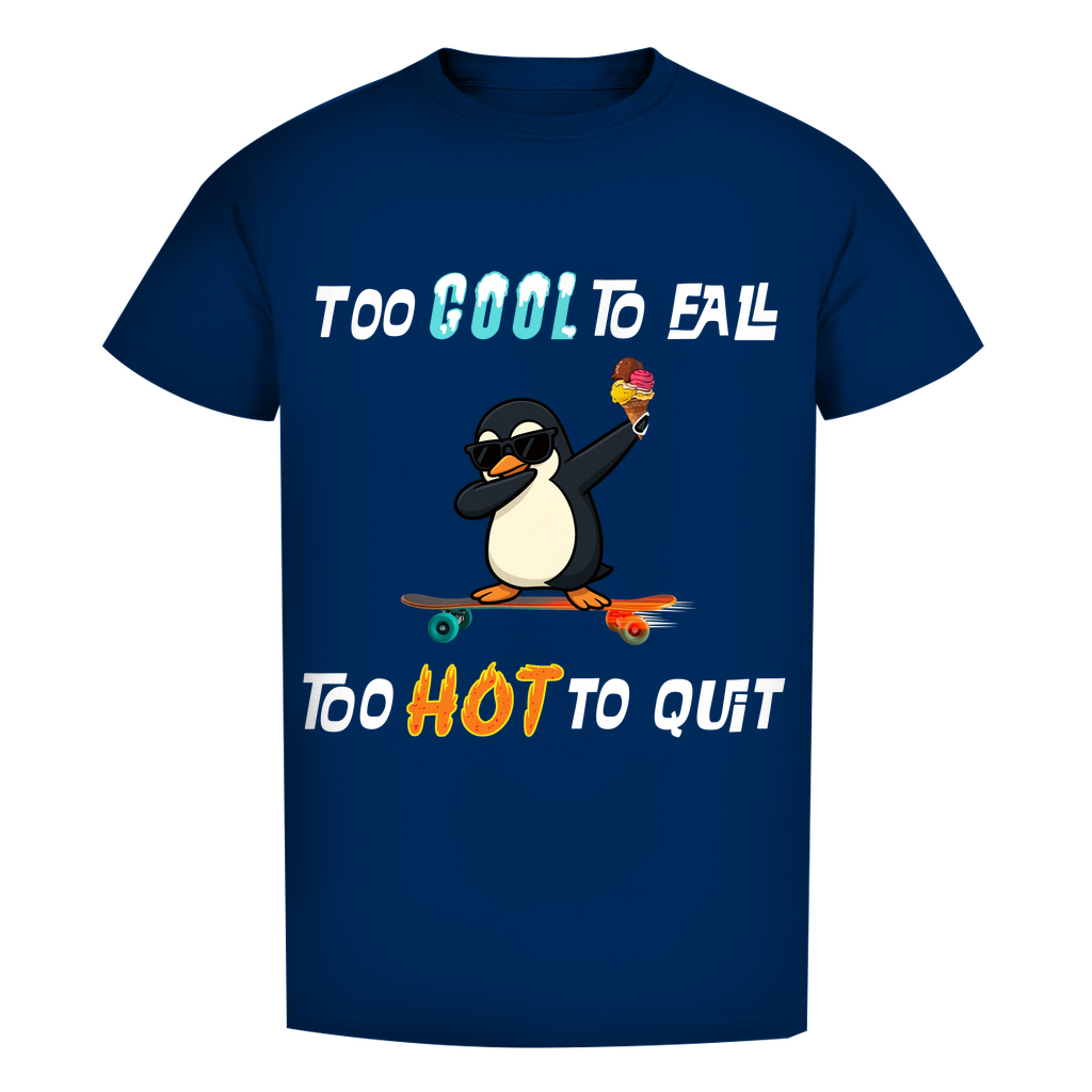 Unisex Premium T-Shirt - Skater Pinguin - Too cool to fall - too hot to quit
