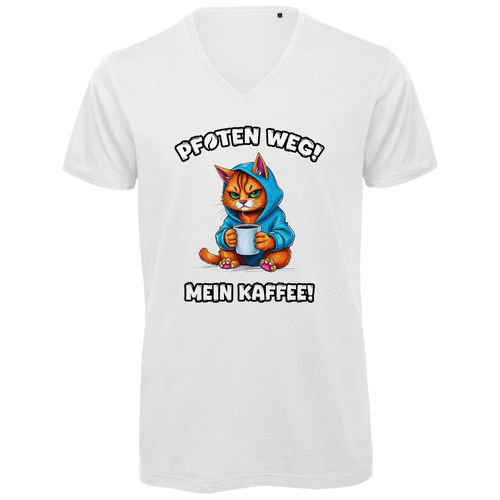 Unisex Premium V-Neck T-Shirt - Pfoten weg! Mein Kaffee!