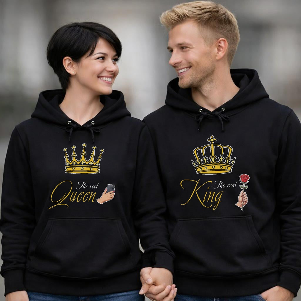 The reel Queen/The real King - Kuschel Hoodie Bündel
