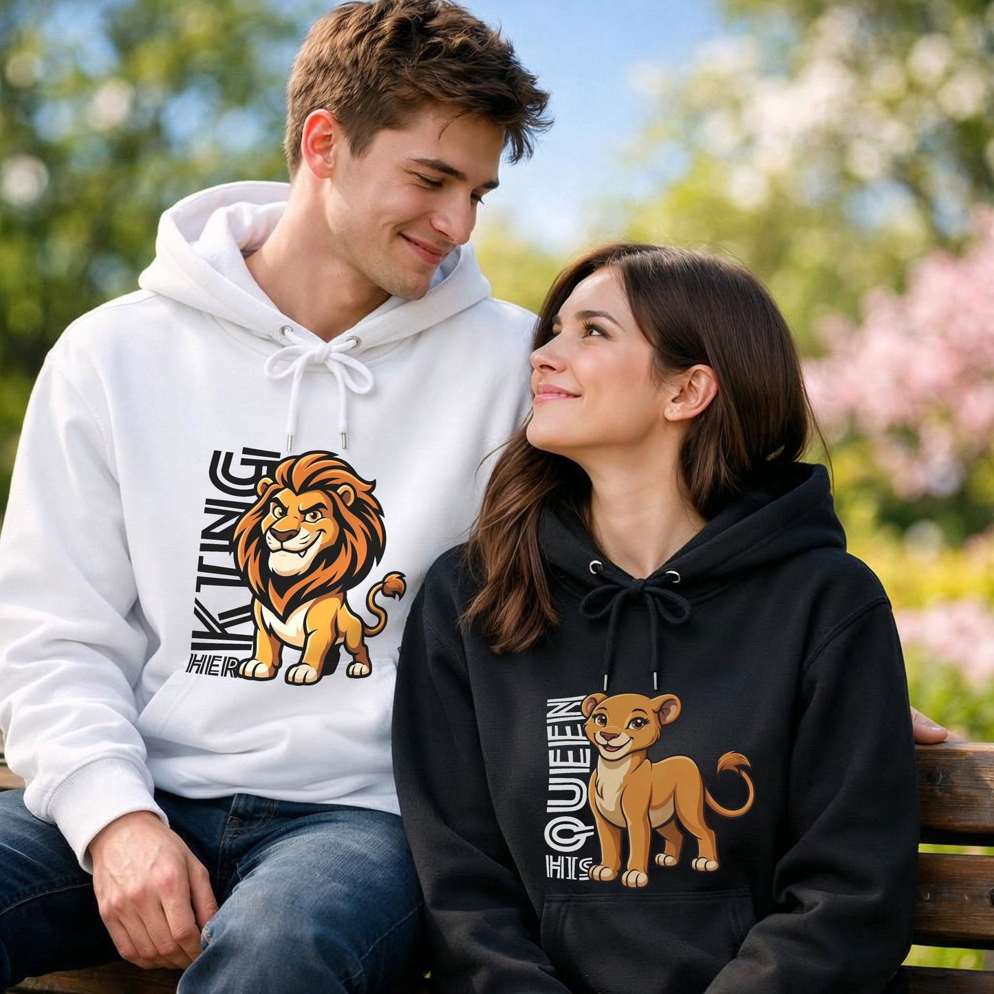 King / Queen Lion - Cartoon Art Hoodie Bundle