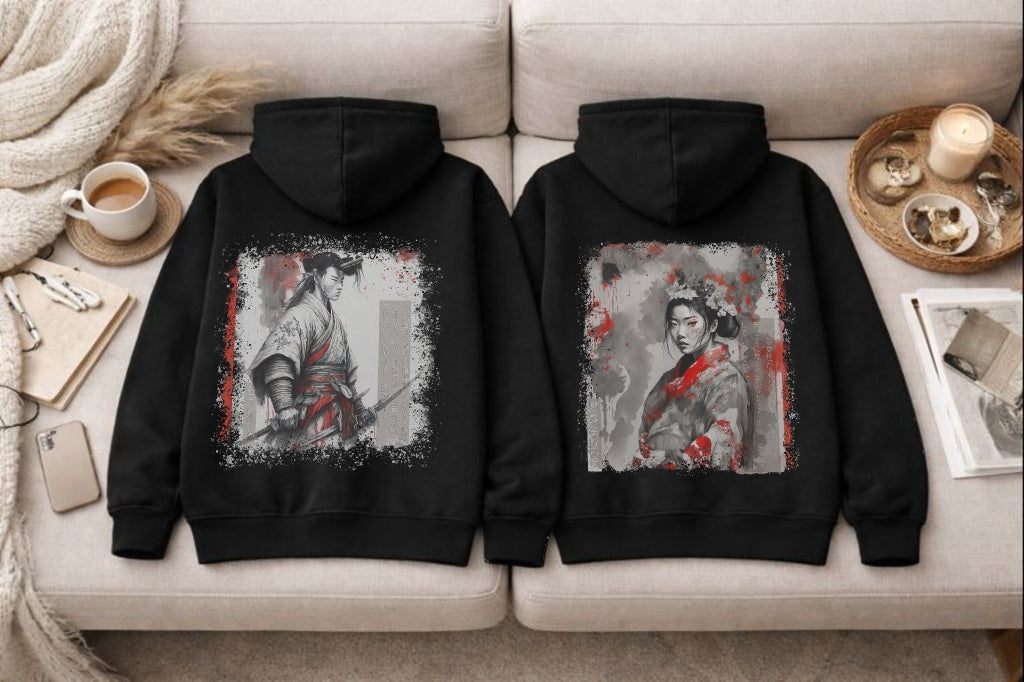 Geisha / Samurai - Hoodies für Paare