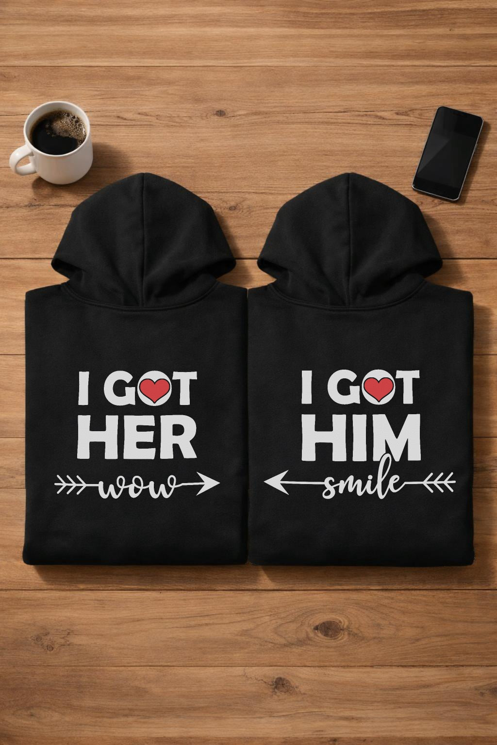 I got her wow/I got him smile -  Kuschel Hoodie Bündel