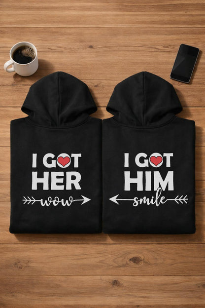 I got her wow/I got him smile -  Kuschel Hoodie Bündel