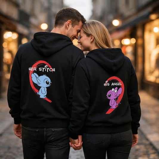 Her stitch/His angel - Kuschel Hoodie Bündel
