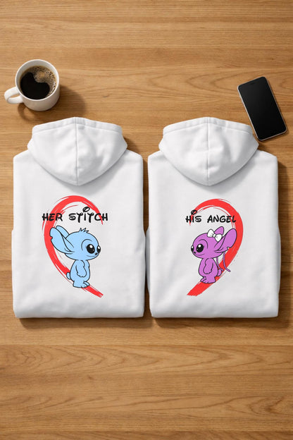 Her stitch/His angel - Kuschel Hoodie Bündel