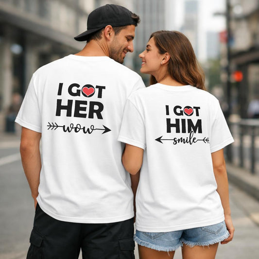 I got her wow/I got him smile - Kuschel T-Shirt Bündel