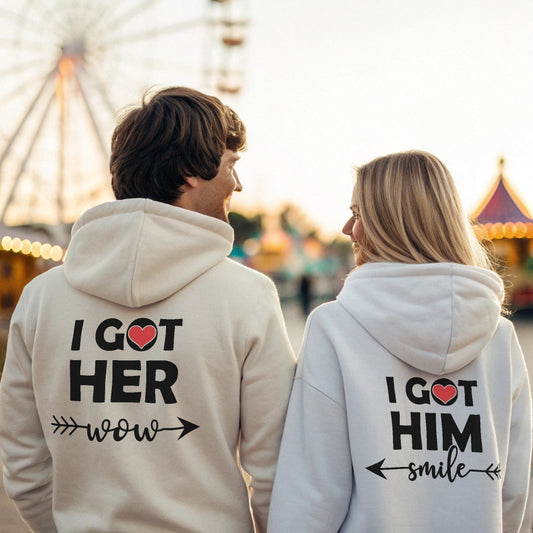 I got her wow/I got him smile -  Kuschel Hoodie Bündel